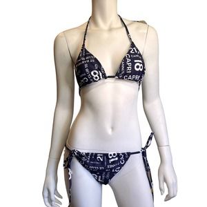 Sister Swim Sam Top & Lynn String Bottom in Destination Bikini Set sz S NWT